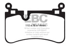 EBC 08-13 Mercedes-Benz C63 AMG (W204) 6.2 Bluestuff Rear Brake Pads (view 2)