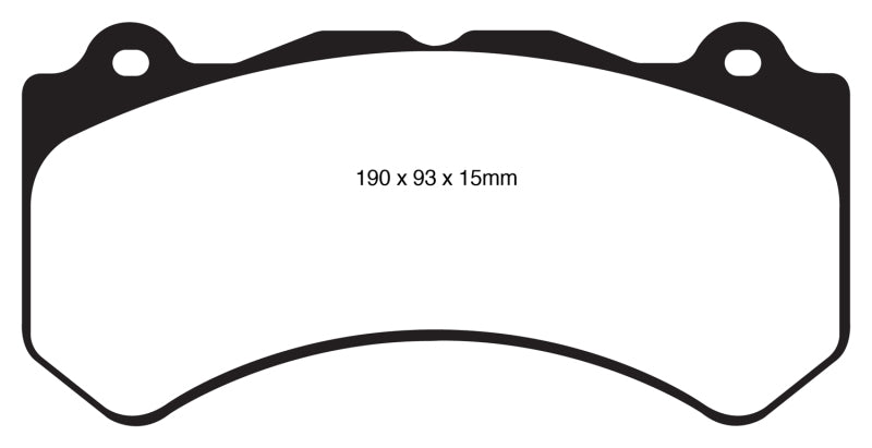 EBC 16+ Cadillac ATS-V 3.6 Twin Turbo Redstuff Front Brake Pads (view 8)