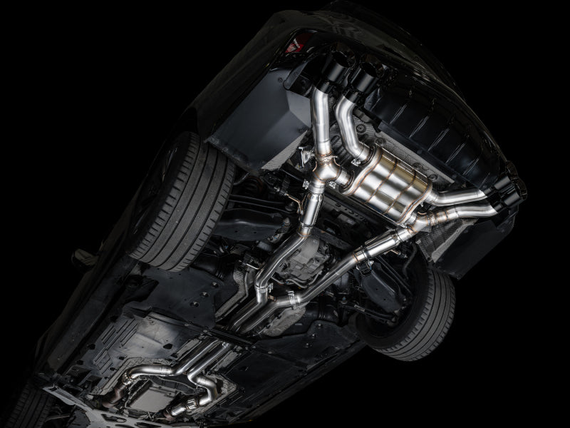 AWE Tuning 2021+ Cadillac CT4-V Blackwing SwitchPath Exhaust - Diamond Black Tips (view 6)