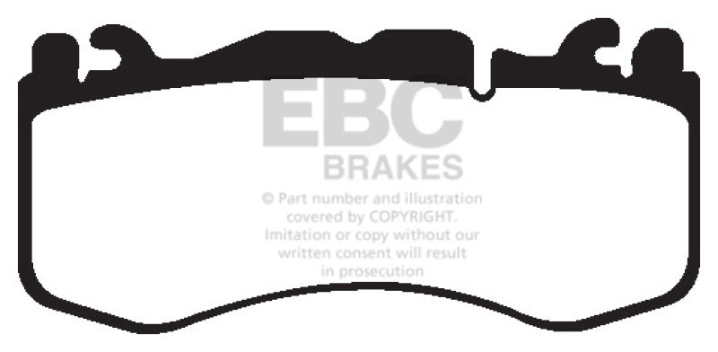 EBC 12+ Aston Martin Vantage 4.7 Yellowstuff Front Brake Pads (view 3)