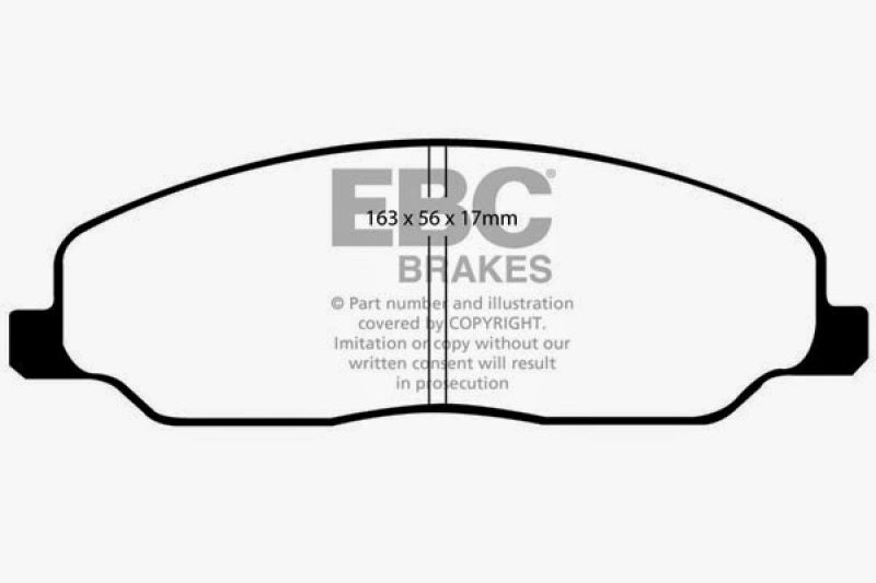 EBC 05-10 Ford Mustang 4.0 Bluestuff Front Brake Pads (view 3)