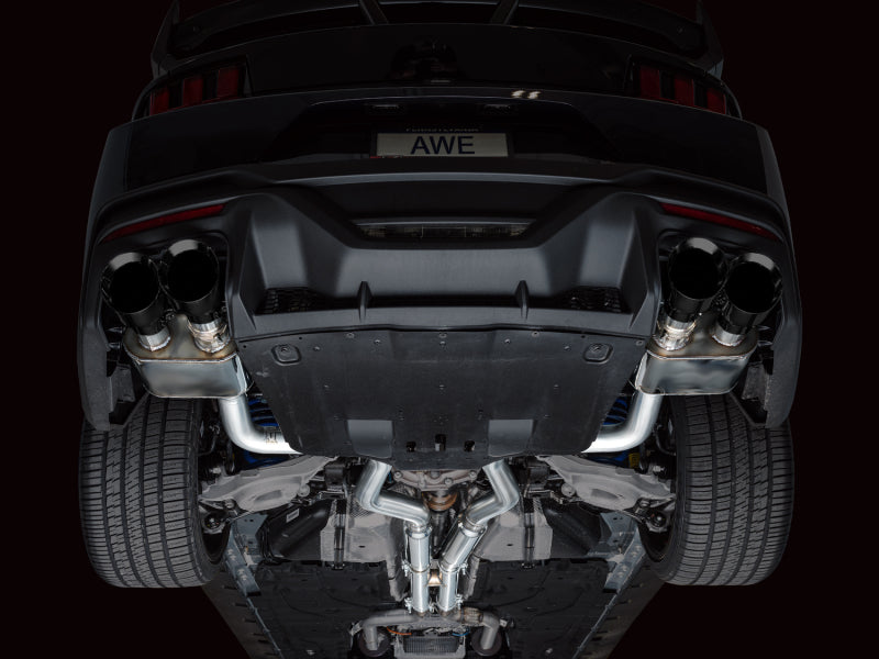 AWE 2024 Ford Mustang Dark Horse S650 RWD SwitchPath Cat-Back Exhaust w/ Quad Diamond Black Tips (view 6)