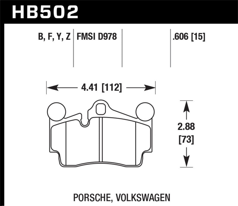 Hawk Porsche / Volkswagen HPS Street Rear Brake Pads (view 2)