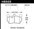 Hawk Porsche / Volkswagen HPS Street Rear Brake Pads (view 2)