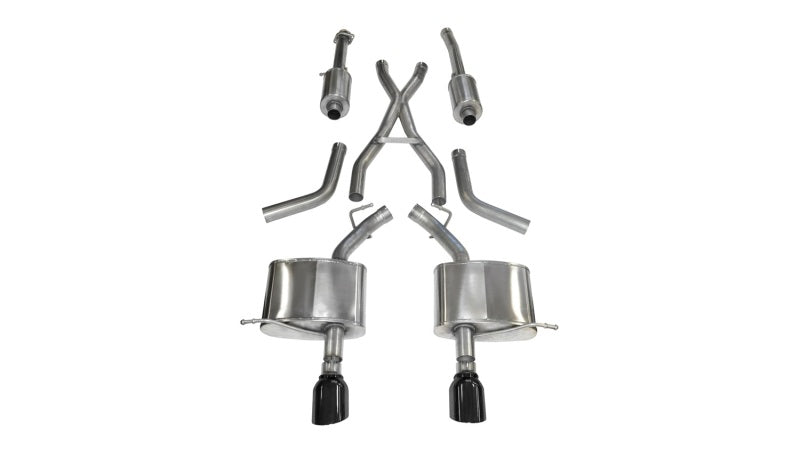 Corsa 11-14 Dodge Durango 5.7L V8 Black Sport Dual Rear Cat-Back Exhaust Main image