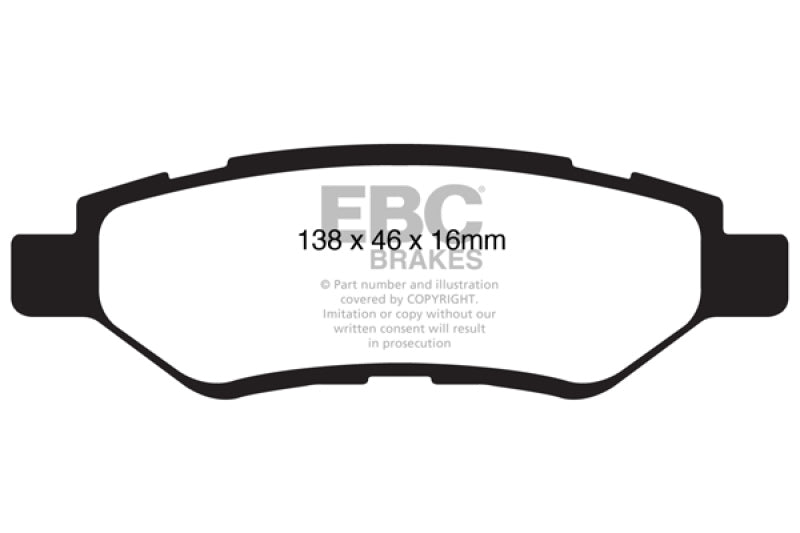 EBC 08-13 Cadillac CTS 3.0 Ultimax2 Rear Brake Pads (view 2)