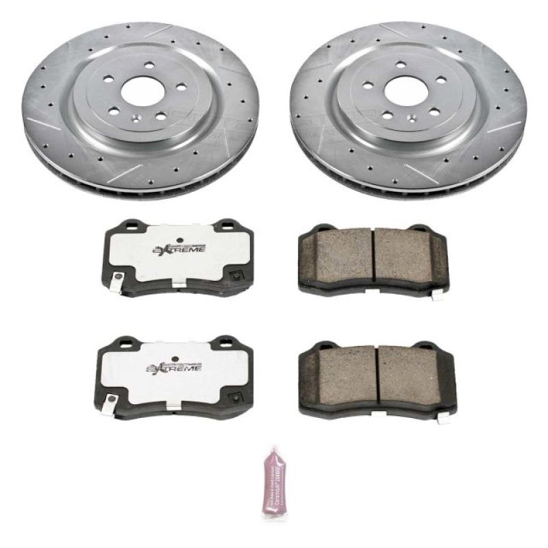 Power Stop 09-15 Cadillac CTS Rear Z26 Street Warrior Brake Kit Main image