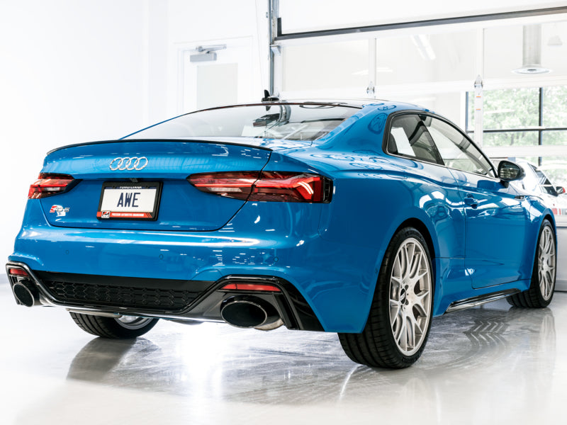 AWE Tuning Audi B9.5 RS5 Sportback Non-Resonated Touring Edition Exhaust - RS-Style Diamond Blk Tips (view 2)
