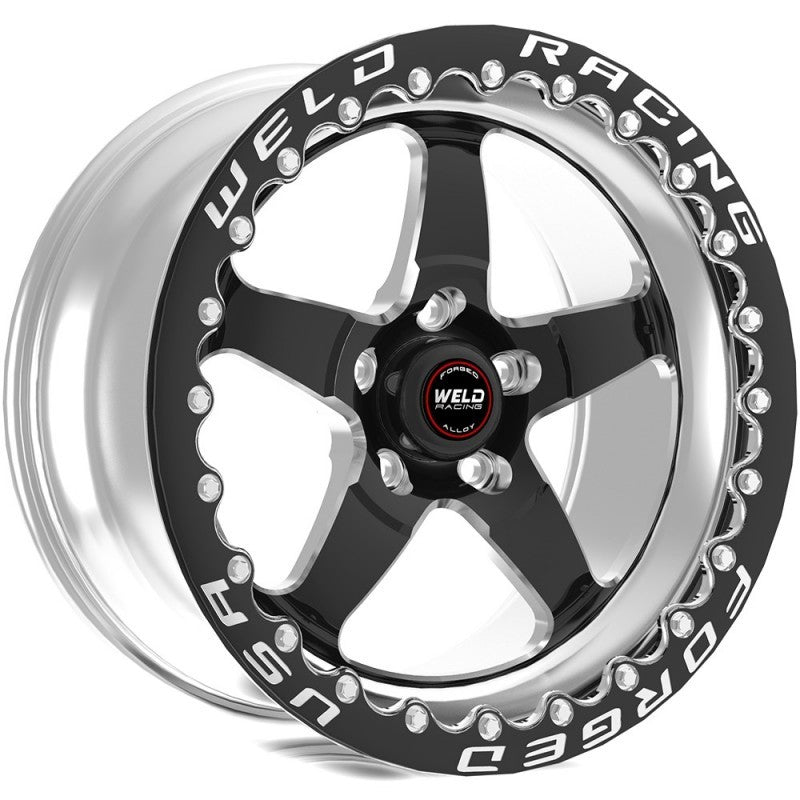 Weld S71 17x10 / 5x5 BP / 7.2in. BS 43mm O/S Black Wheel (High Pad) - Single Beadlock Main image