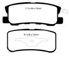 EBC 11-14 Chrysler 200 3.6 Redstuff Rear Brake Pads (view 8)