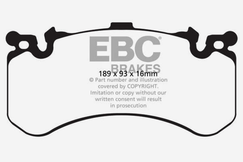 EBC 11+ Audi A8 Quattro 6.3 (Cast Iron Rotors) Redstuff Front Brake Pads (view 3)