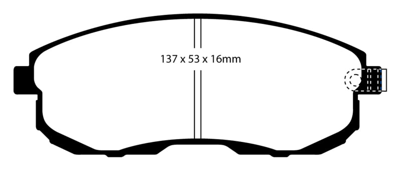 EBC 02 Infiniti G35 3.5 w/o DCS Bluestuff Front Brake Pads (view 4)