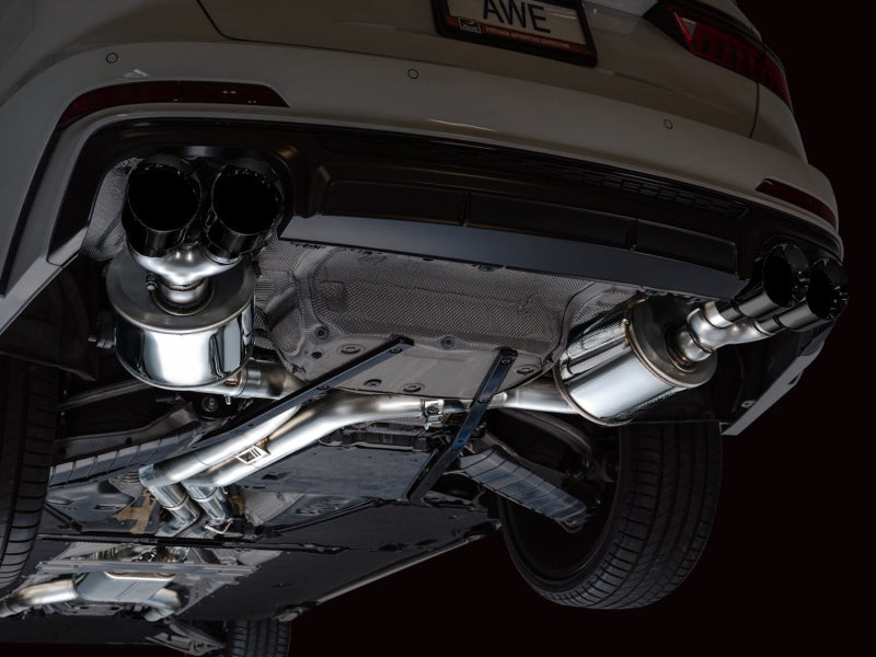AWE Tuning 19-23 Audi C8 S6/S7 2.9T V6 AWD Touring Edition Exhaust - Diamond Black Tips (view 6)