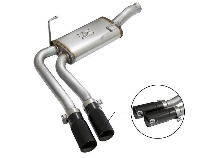 aFe Rebel Series CB Middle-Side Exit SS Exhaust w/ Black Tips 09-16 GM Silverado/Sierra V6/V8 Secondary image