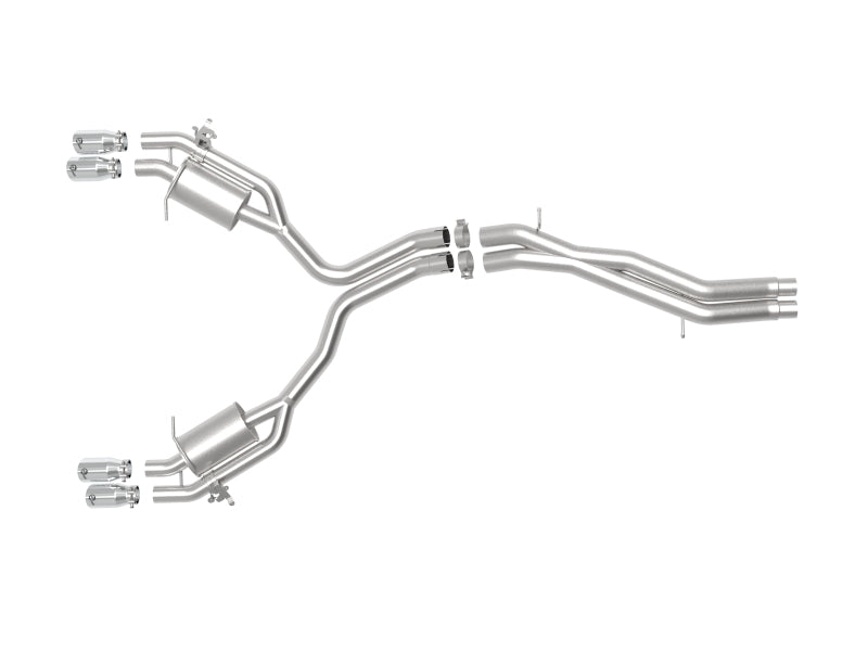 aFe 18-20 Audi RS5 Coupe MACH Force-Xp 3in to 2.5in 304 SS Axle-Back Exhaust System-Quad Polish Tips (view 7)