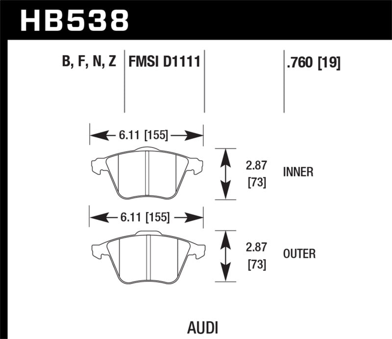 Hawk Performance Ceramic Street Brake Pads (view 2)