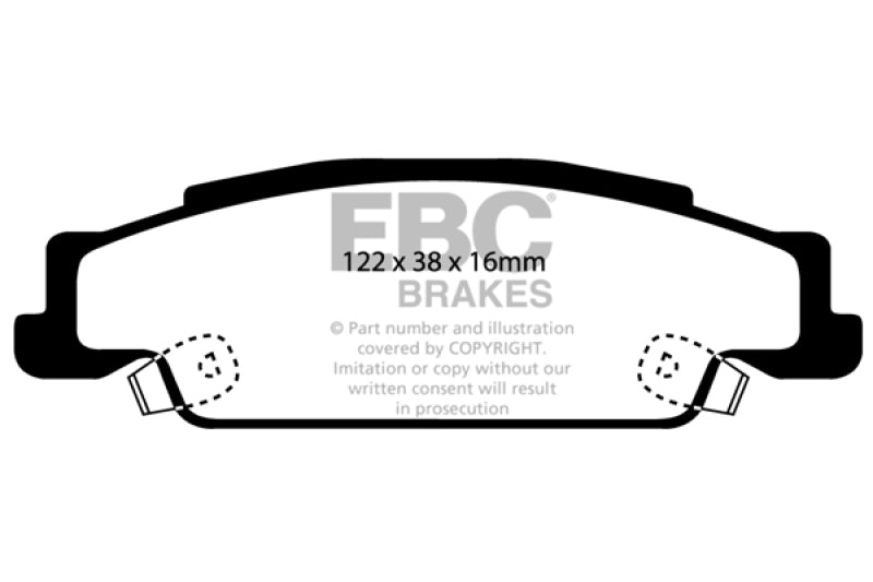 EBC 02-05 Cadillac CTS 2.6 Ultimax2 Rear Brake Pads (view 2)