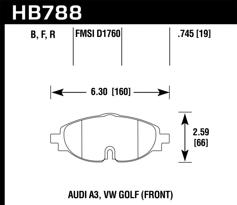 Hawk 15-17 VW Golf / Audi A3/A3 Quattro HPS Street Front Brake Pads (view 2)