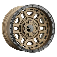 Weld Off-Road Crux 17x9in / 5x114.3 BP / ET 0 / 78.1mm Bore - Satin Bronze / Satin Black Ring Wheel