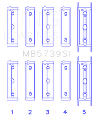King Engine Bearings Subaru EJ20/EJ22/EJ25 Bi-Metal Silicon Aluminum Main Bearing Set - Size +.002mm