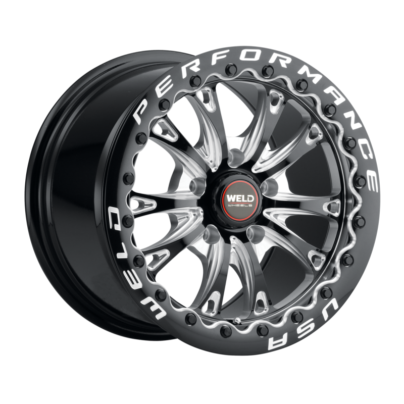 Weld Belmont Beadlock 15x10 / 5x120.65 BP / ET45 BS7.27 Gloss Black MIL DIA 78.1