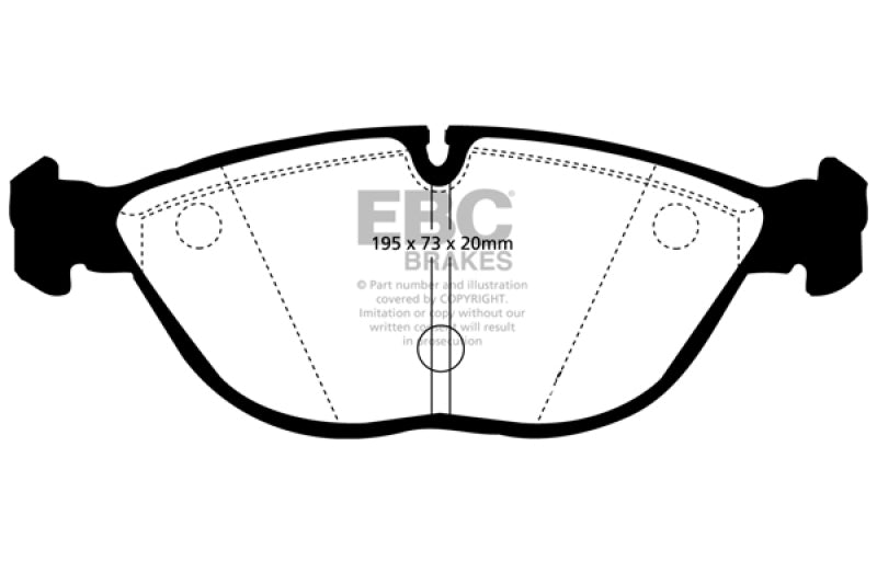 EBC 04-06 Audi TT Quattro 3.2 Yellowstuff Front Brake Pads (view 4)