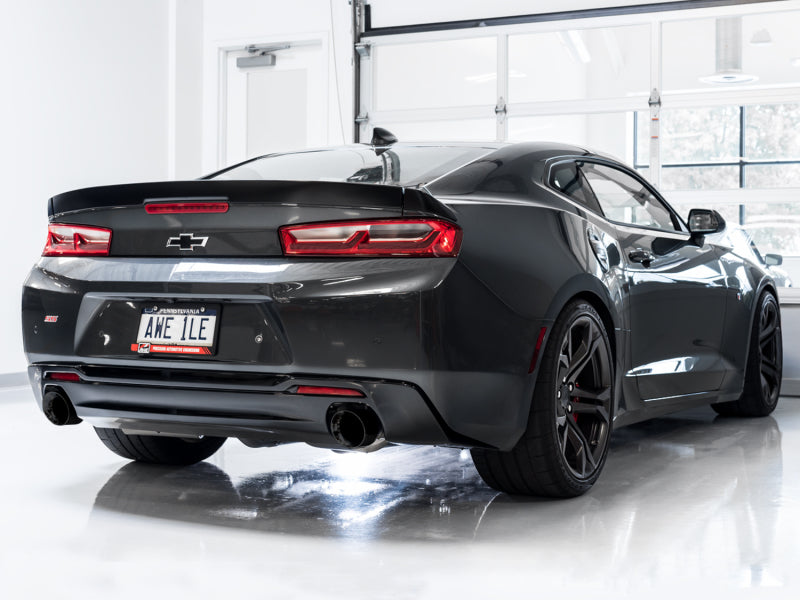 AWE Tuning 16-19 Chevrolet Camaro SS Axle-Back Exhaust - Touring Edition (Diamond Black Tips) (view 2)