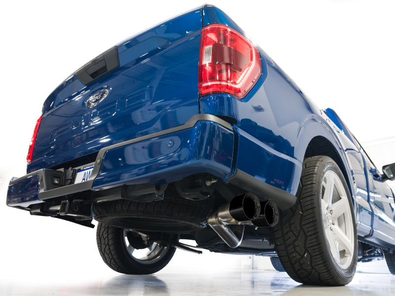 AWE 21-25 Ford F150 (14th Gen Reg Cab) Cat-Back Exhaust - 4.5in Dual Side Exit Diamond Black Tips (view 4)