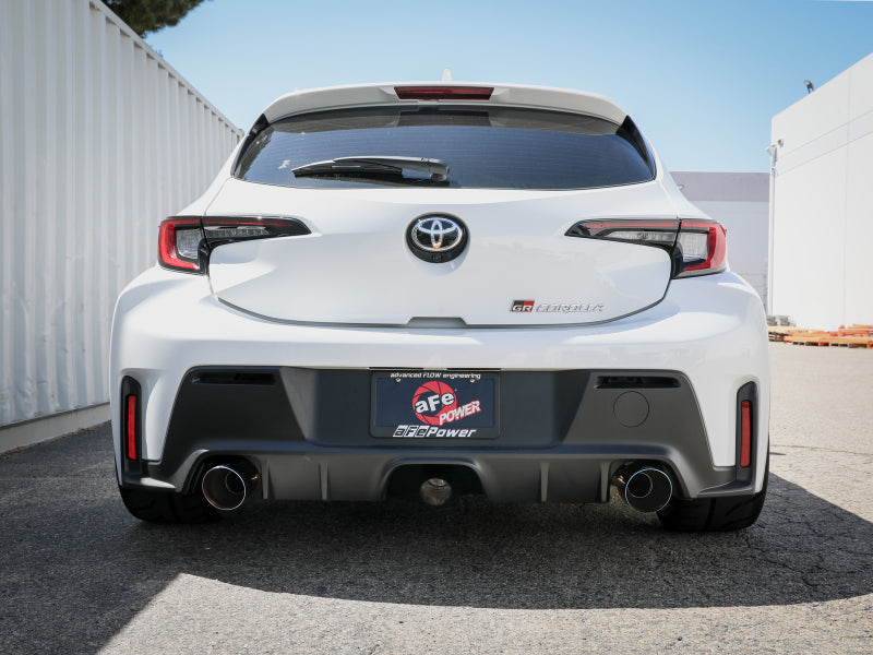 aFe 23-24 Toyota GR Corolla L3 1.6L (t) Gemini XV 3in to 2-1/2in Cat Back Exhaust w/ Blue Flame Tips (view 4)