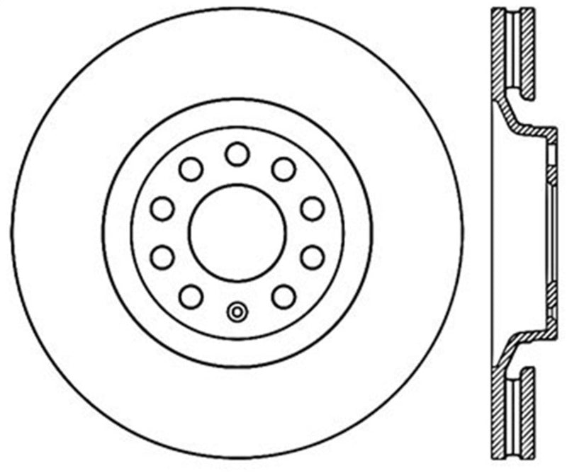 StopTech 01-06 Audi All Road / 05-09 A4/A4 Quattro / 6/99-04 A6 Quattro Drilled Left Front Rotor Main image