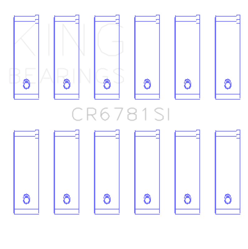 King Engine Bearings Chrysler 2.7L (Od+.002in) (Size +0.25mm) Connecting Rod Bearing Set (view 2)