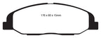 EBC 08-13 Cadillac CTS 3.0 Redstuff Front Brake Pads (view 4)