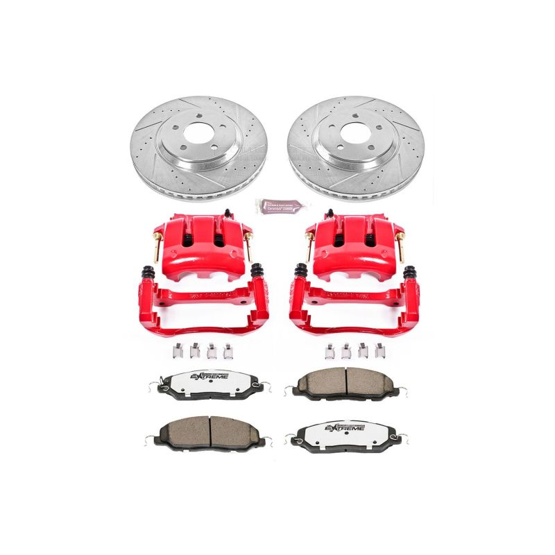 Power Stop 11-14 Ford Mustang Front Z26 Street Warrior Brake Kit w/Calipers Main image