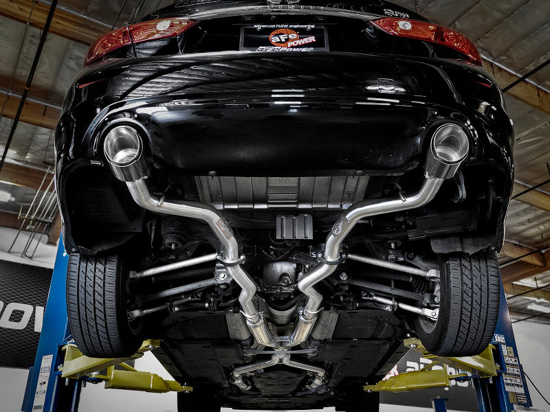 aFe Takeda 2.5in 304 SS Cat-Back Exhaust System w/ Carbon Fiber Tips 16-18 Infiniti Q50 V6-3.0L (tt) (view 2)
