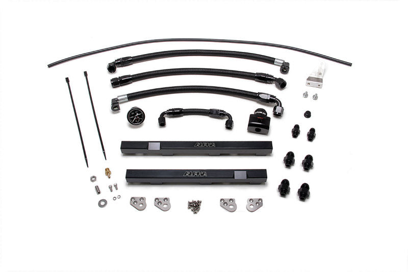 AMS Performance 2009+ Nissan GT-R R35 Alpha Fuel Rail Kit w/Regulator - Black (view 2)