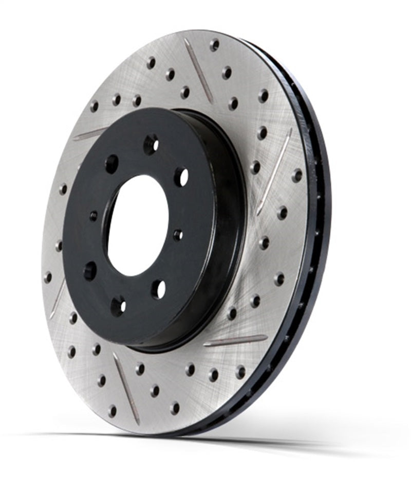 StopTech Select Sport 06-15 Dodge Charger/ 05-15 Chrysler 300 Slotted/Drilled Left Rear Brake Rotor Main image