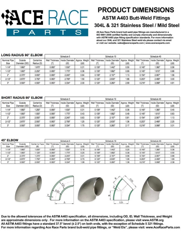 VTT/ACE Race SEAMLESS PIPE 321 STAINLESS – 4 FOOT LENGTH