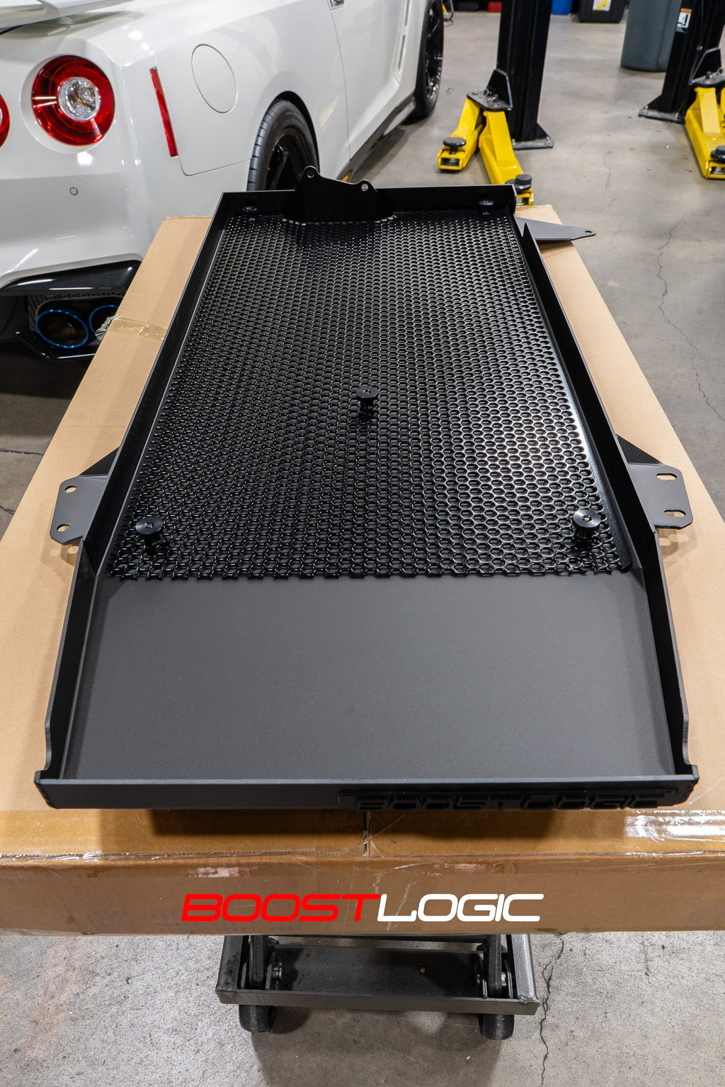 Boost Logic R35 Transmission Belly Pan with Pig Mat Retaining Mesh