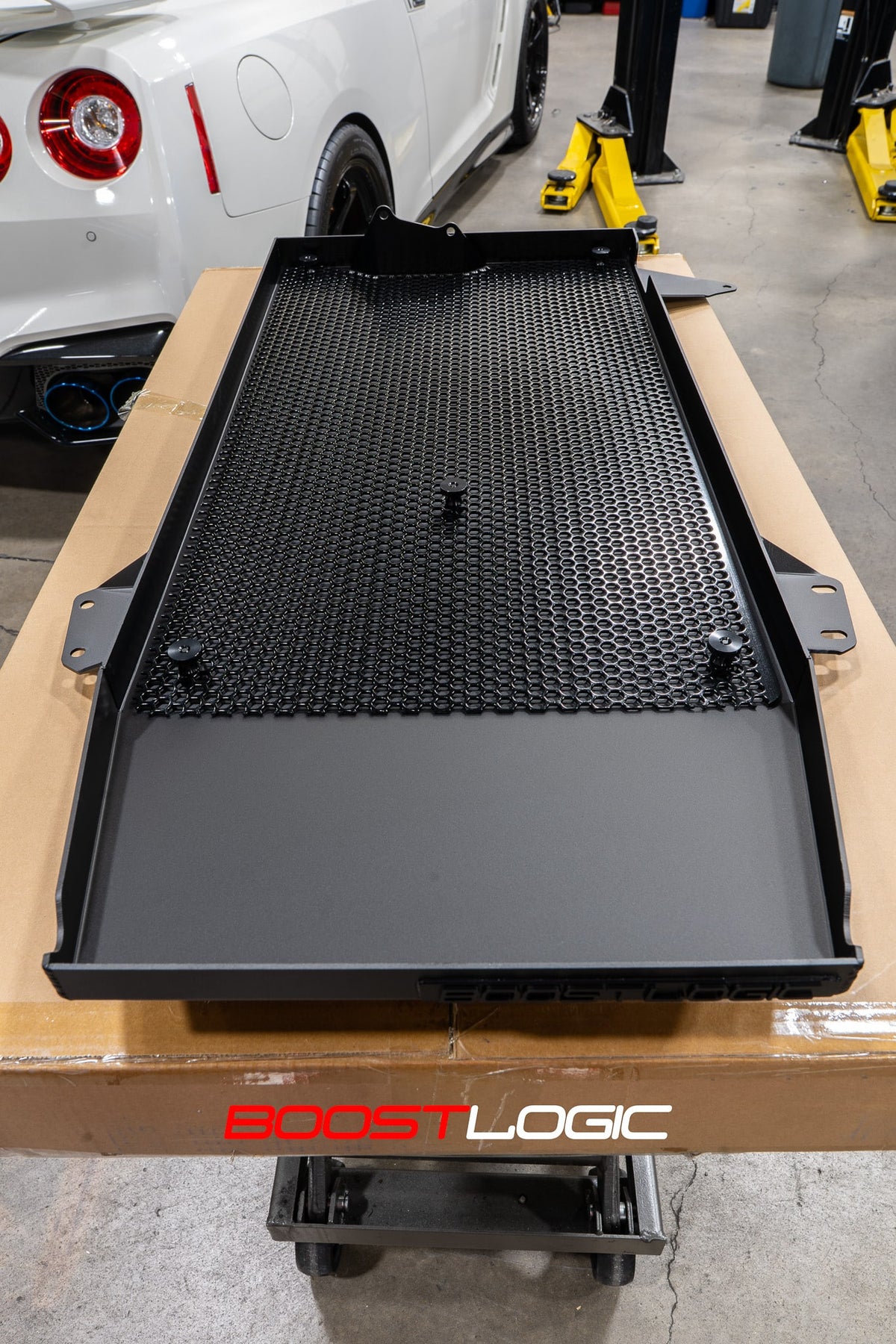 Boost Logic R35 Transmission Belly Pan with Pig Mat Retaining Mesh
