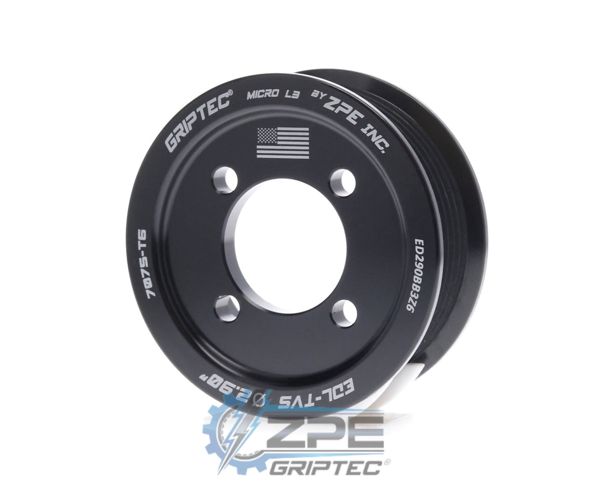 2.90" 6 Rib ZPE GripTec® 2pc Edelbrock TVS L3 Black Pulley Only