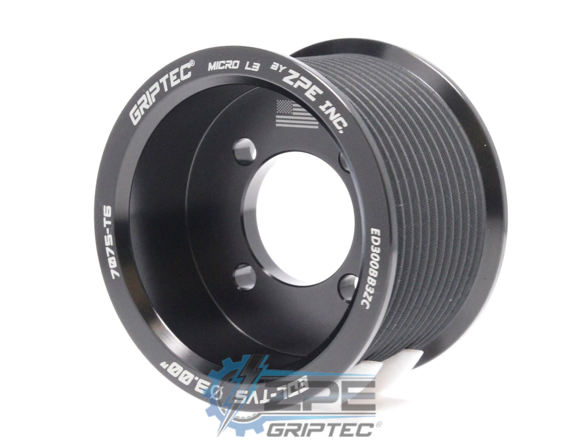 3.00" 12 Rib ZPE GripTec® 2pc Edelbrock TVS L3 Black Pulley Only