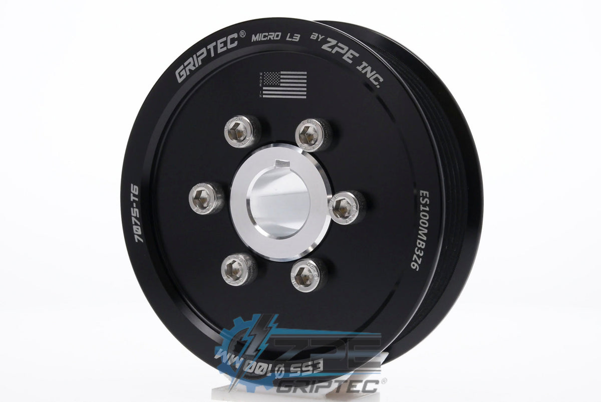 100mm 6 Rib ZPE GripTec® 2pc ESS L3 Black Pulley & Hub Kit