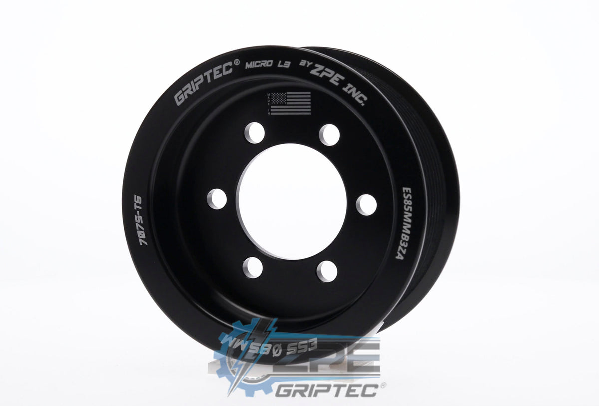 85mm 10 Rib ZPE GripTec® 2pc ESS L3 Black Pulley Only Main image