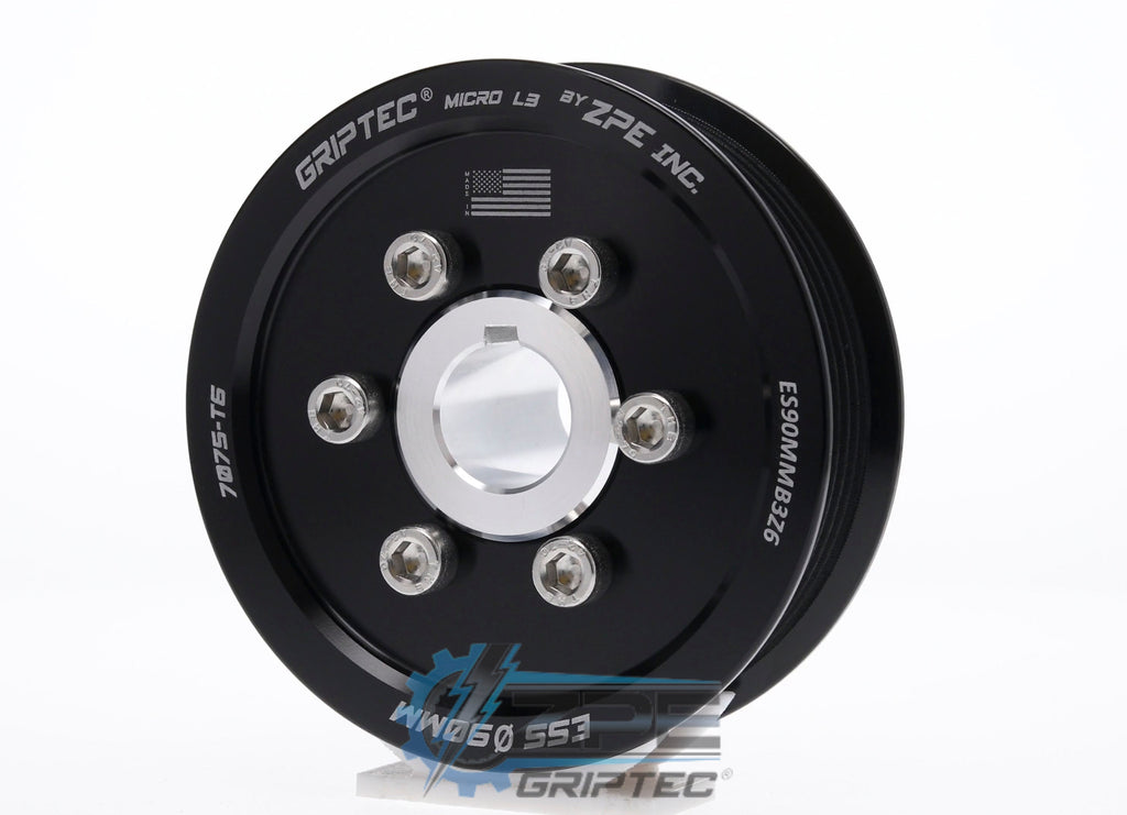 90mm 6 Rib ZPE GripTec® 2pc ESS L3 Black Pulley & Hub Kit