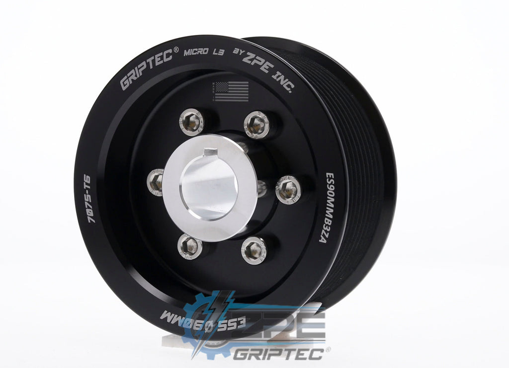 90mm 10 Rib ZPE GripTec® 2pc ESS L3 Black Pulley & Hub Kit