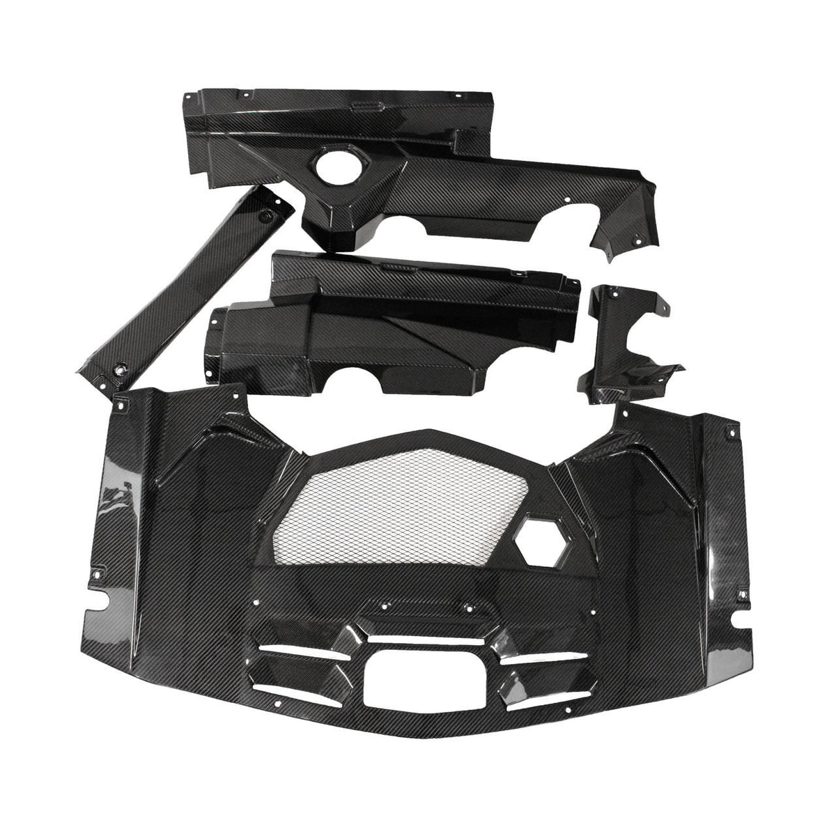 Carbon Fiber 5 Piece Engine Bay Set - Lamborghini Aventador