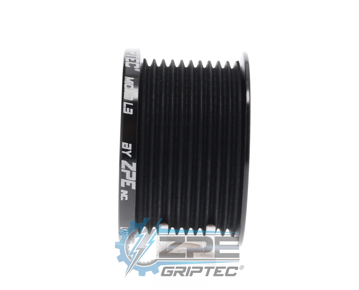 2.70" 10 Rib ZPE GripTec® 2pc LPE LSA L3 Black Pulley Only