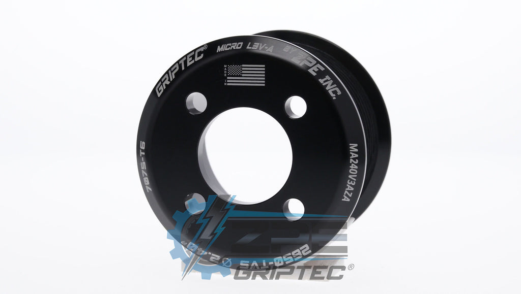 2.40" 10 Rib ZPE GripTec® 2pc Magnuson LSA/LT4 2650 TVS L3V-A Black Pulley Only