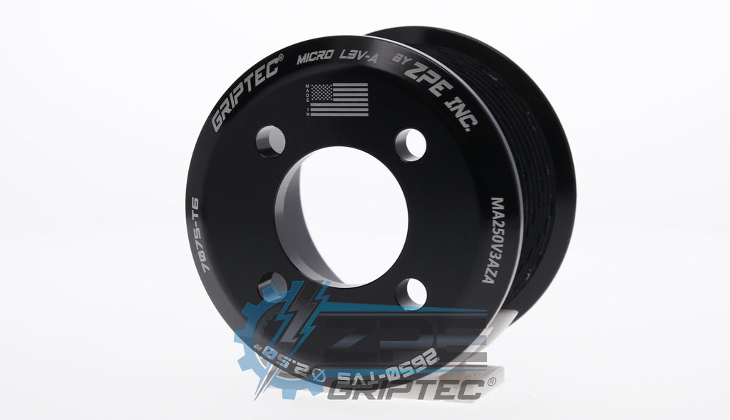 2.50" 10 Rib ZPE GripTec® 2pc Magnuson LSA/LT4 2650 TVS L3V-A Black Pulley Only