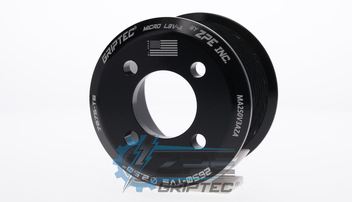 2.50" 10 Rib ZPE GripTec® 2pc Magnuson LSA/LT4 2650 TVS L3V-A Black Pulley Only